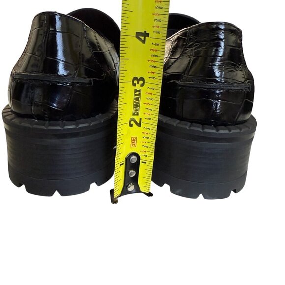 Versace Women’s Black croc-embossed Leather Medusa Mocassino Loafers, sizes - Picture 7 of 16